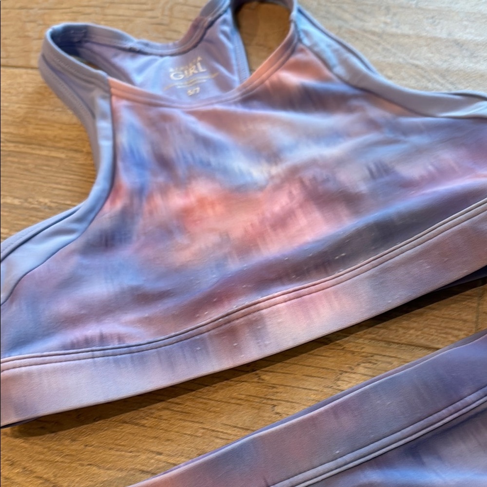 Athleta Girl Tie-Dye Bikini Set size Small / 7 pink purple - Picture 3 of 8